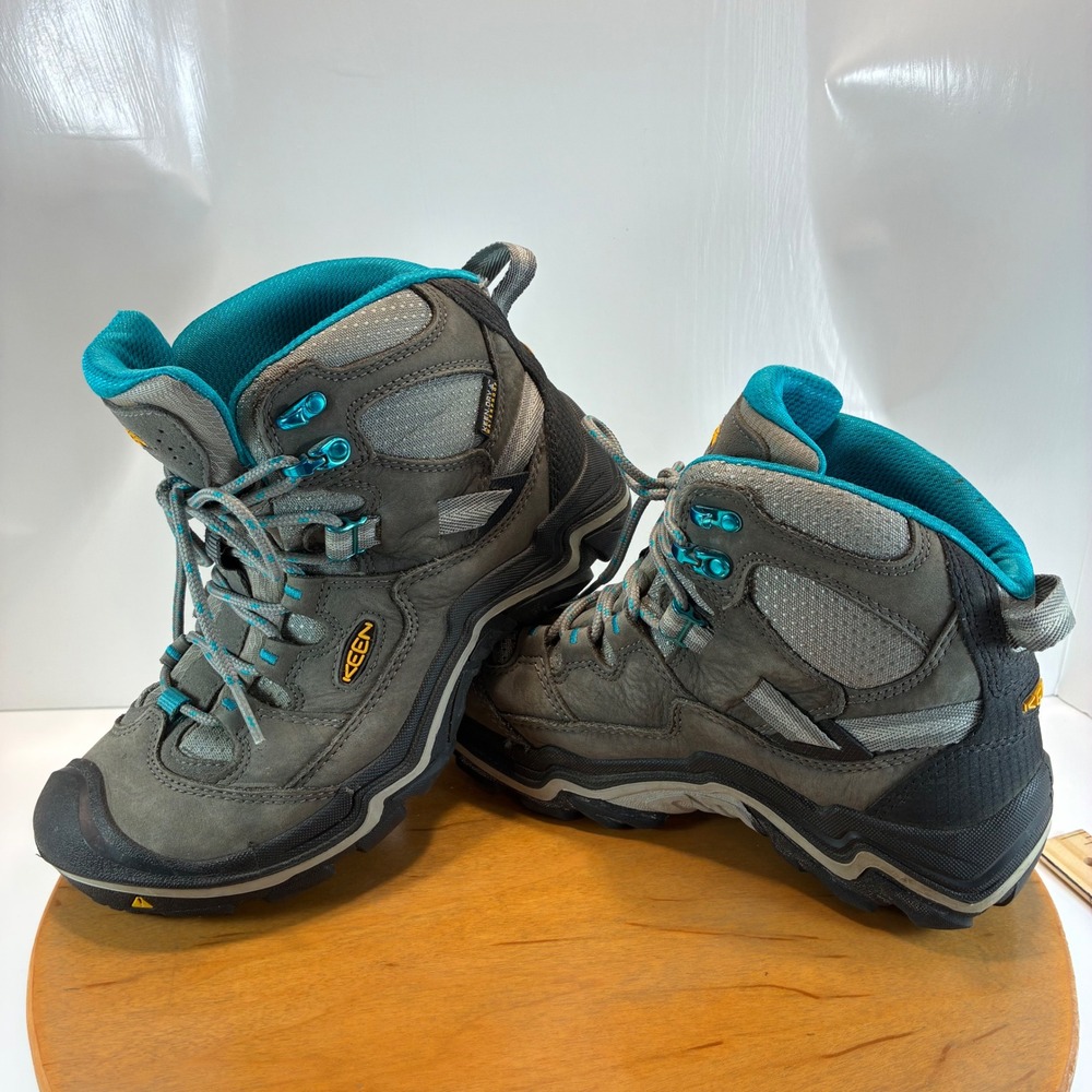 KEEN Boots Women's 7 Durand Mid WP Hiking Gargoyle Capri Breeze 1011555 USA Made